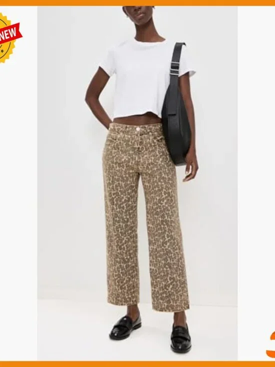 Mid-Rise Wide Leg Ankle Jeans, Non-Stretch Denim, Runs Large - Picture 5 of 6